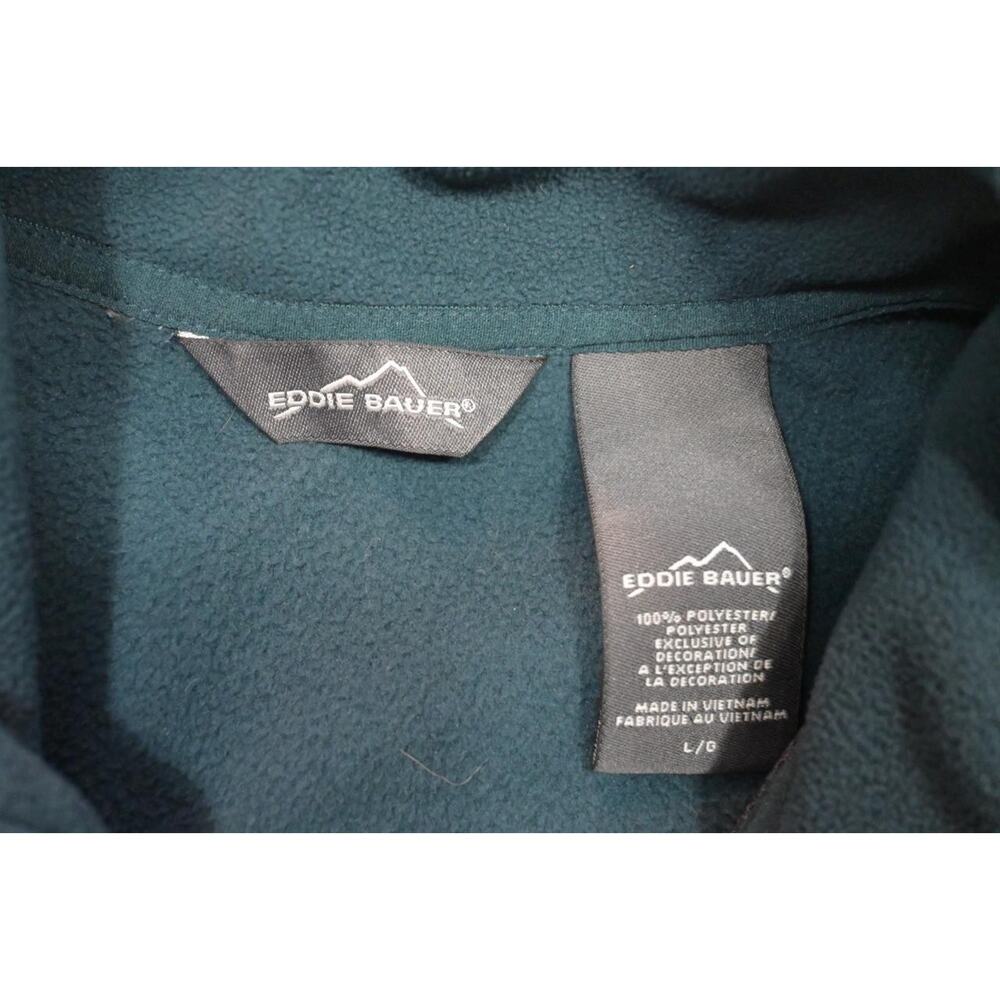 Eddie Bauer Camp Sweater 1/4 Zip Fleece Pullover Dark Teal Mens Size Large - Picture 8 of 9
